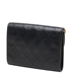 シャネル ココマーク マトラッセ ミニ チェーン ショルダーバッグ ブラック ゴールド ラムスキン メッキ レディース CHANEL 【中古】