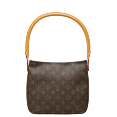 ルイ ヴィトン モノグラム ルーピングMM ショルダーバッグ ハンドバッグ M51146 ブラウン PVC レザー レディース LOUIS VUITTON 【中古】