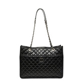 シャネル マトラッセ ココマーク チェーントートバッグ ショルダー ブラック シルバー金具 レザー レディース CHANEL 【中古】