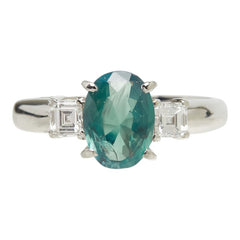 Pt900 プラチナ アレキサンドライト アレキサンドライト1.622ct ダイヤ0.36ct リング 指輪 レディース 11.5号 【中古】