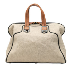 フェンディ カメレオン ハンドバッグ 8BL110 ベージュ パイル レザー レディース FENDI 【中古】