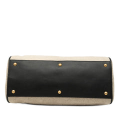 フェンディ カメレオン ハンドバッグ 8BL110 ベージュ パイル レザー レディース FENDI 【中古】