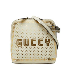 グッチ ×SEGA GUCCY 斜め掛け ショルダーバッグ 511189 オフホワイト ゴールド レザー レディース GUCCI 【中古】