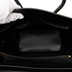 セリーヌ ラゲージ マイクロ ショッパー ハンドバッグ トリコロール キャンバス レザー レディース CELINE 【中古】
