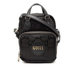 グッチ GGナイロン オフ ザ グリッド ハンドバッグ ショルダーバッグ 2WAY 625850 ブラック ナイロン レザー レディース GUCCI 中古