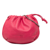 ロエベ アナグラム 巾着 チェーン ショルダーバッグ ピンク ナッパレザー レディース LOEWE 【中古】
