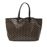 ゴヤール サンルイPM トートバッグ ブラック PVC レザー レディース GOYARD 中古