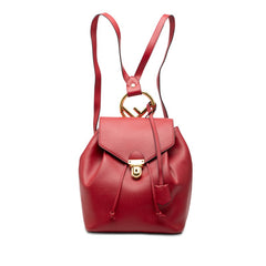 フェンディ エフ イズ リュック・デイパック 8BZ043 レッド レザー レディース FENDI 【中古】