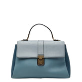 ボッテガヴェネタ ピアッツァ トップハンドル ハンドバッグ ブルー レザー レディース BOTTEGAVENETA 中古