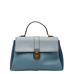 ボッテガヴェネタ ピアッツァ トップハンドル ハンドバッグ ブルー レザー レディース BOTTEGAVENETA 【中古】