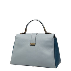 ボッテガヴェネタ ピアッツァ トップハンドル ハンドバッグ ブルー レザー レディース BOTTEGAVENETA 【中古】
