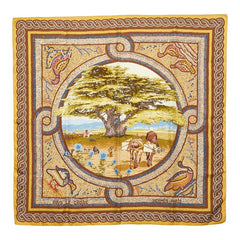 エルメス カレ90 SOUS LE CEDRE ヒマラヤ杉の下で スカーフ 大判 マルチカラー シルク レディース HERMES 【中古】