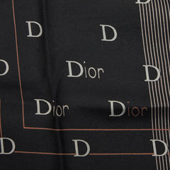 ディオール CDロゴ スカーフ ブラック シルク レディース Dior 【中古】