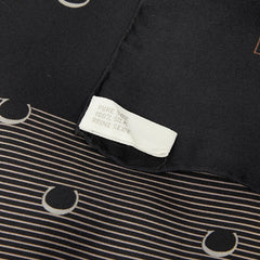 ディオール CDロゴ スカーフ ブラック シルク レディース Dior 【中古】