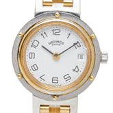 エルメス クリッパー 腕時計 CL4.220 クオーツ ホワイト文字盤 ステンレススチール レディース HERMES 【中古】