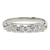 Pt850 プラチナ ダイヤモンド ダイヤ0.31ct 一文字リング リング 指輪 レディース 9.5号 【中古】