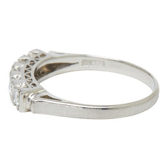 Pt850 プラチナ ダイヤモンド ダイヤ0.31ct 一文字リング リング 指輪 レディース 9.5号 【中古】
