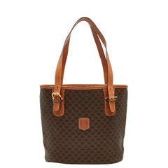 セリーヌ マカダム トートバッグ ハンドバッグ MC98 ブラウン PVC レザー レディース CELINE 【中古】