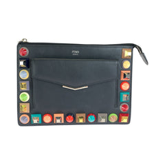 フェンディ トゥージュール クラッチバッグ セカンドバッグ 8M0369 ブラック レザー レディース FENDI 中古