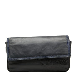 ロエベ アナグラム ボディバッグ ウエストバッグ ネイビー レザー レディース LOEWE 【中古】