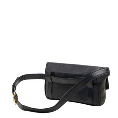 ロエベ アナグラム ボディバッグ ウエストバッグ ネイビー レザー レディース LOEWE 【中古】