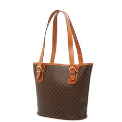 セリーヌ マカダム トートバッグ ショルダーバッグ ブラウン PVC レザー レディース CELINE 【中古】