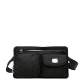 ディオール トロッター ウエストポーチ ショルダーバッグ ブラック キャンバス レザー レディース Dior 【中古】