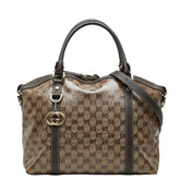グッチ GGクリスタル インターロッキングG ハンドバッグ ショルダーバッグ 2WAY 341503 ブラウン レザー レディース GUCCI 【中古】