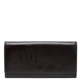 カルティエ ハッピーバースデー 長財布 ブラウン パテントレザー レディース CARTIER 【中古】