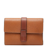 ロエベ アナグラム バーティカル ウォレット スモール 三つ折り財布 ブラウン レザー レディース LOEWE 【中古】