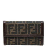 フェンディ ズッカ 長財布 2804-30858 ブラウン キャンバス レザー レディース FENDI 【中古】