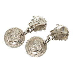 ヴェルサーチェ メデューサ ロゴ イヤリング シルバー メタル レディース VERSACE 【中古】