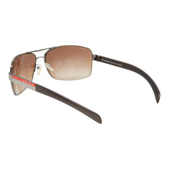 プラダ ロゴ サングラス SPS541 ブラウン シルバー プラスチック メタル メンズ PRADA 【中古】