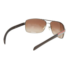 プラダ ロゴ サングラス SPS541 ブラウン シルバー プラスチック メタル メンズ PRADA 【中古】