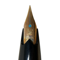 PLATINUM プラチナ 万年筆 ペン先18K 極細 ブラック ゴールド K18YG イエローゴールド プラスチック レディース 【中古】