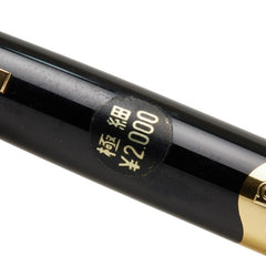 PLATINUM プラチナ 万年筆 ペン先18K 極細 ブラック ゴールド K18YG イエローゴールド プラスチック レディース 【中古】