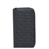 アルマーニエクスチェンジ ロゴ ラウンドファスナー 長財布 ネイビー PVC レザー メンズ ARMANI EXCHANGE 【中古】