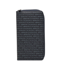 アルマーニエクスチェンジ ロゴ ラウンドファスナー 長財布 ネイビー PVC レザー メンズ ARMANI EXCHANGE 【中古】