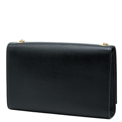 サンローラン ケイト 斜め掛け チェーン ショルダーバッグ ブラック ゴールド レザー レディース SAINT LAURENT 【中古】