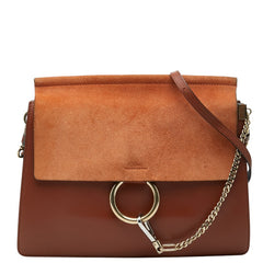 クロエ フェイ 斜め掛け ショルダーバッグ ブラウン レザー スウェード レディース Chloe 【中古】