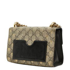グッチ GGスプリーム パドロック チェーン ショルダーバッグ 409487 ブラック ゴールド レザー レディース GUCCI 【中古】
