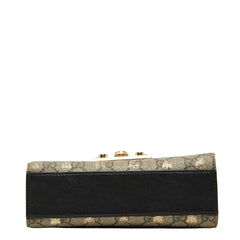 グッチ GGスプリーム パドロック チェーン ショルダーバッグ 409487 ブラック ゴールド レザー レディース GUCCI 【中古】