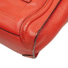 セリーヌ ラゲージ ナノショッパー ハンドバッグ ショルダーバッグ 2WAY 168243 レッド レザー レディース CELINE 【中古】