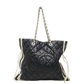 シャネル ココマーク マトラッセ チェーン ショルダー トートバッグ ネイビー ラムスキン レディース CHANEL 【中古】
