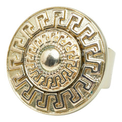 ヴェルサーチェ ロゴ リング 指輪 ゴールド メッキ レディース VERSACE 【中古】