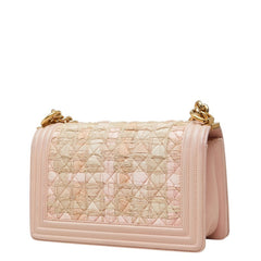 シャネル ココマーク ボーイシャネル チェーン ショルダーバッグ A67086 ピンク ラムスキン ツイード レディース CHANEL 【中古】