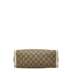 グッチ GGスプリーム パドロック チェーン ショルダーバッグ トートバッグ 498156 ベージュ アイボリー PVC レザー レディース GUCCI 【中古】