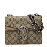 グッチ GGスプリーム ディオニュソス チェーン ショルダーバッグ 421970 ベージュ ブラウン PVC スウェード レディース GUCCI 【中古】