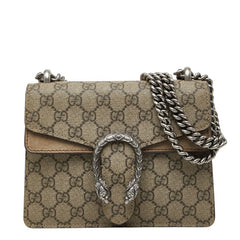 グッチ GGスプリーム ディオニュソス チェーン ショルダーバッグ 421970 ベージュ ブラウン PVC スウェード レディース GUCCI 【中古】