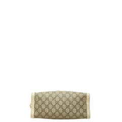 グッチ GGスプリーム パドロック チェーン ショルダーバッグ 498156 ベージュ アイボリー レザー PVC レディース GUCCI 【中古】